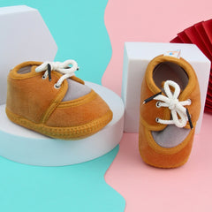 6 To 12 Months Baby Boys & Baby Girls Lace Cotton Shoe/Booties (Grey)-BT4957
