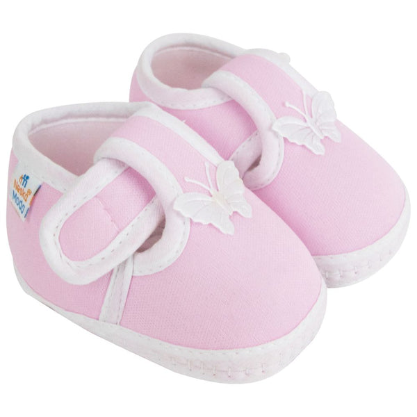 Neska Moda 6 To 12 Months Baby Boys & Girls Cotton Butterfly Velcro Booties