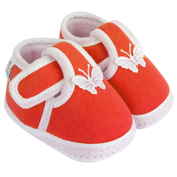 Neska Moda 6 To 12 Months Baby Boys & Girls Cotton Butterfly Velcro Booties