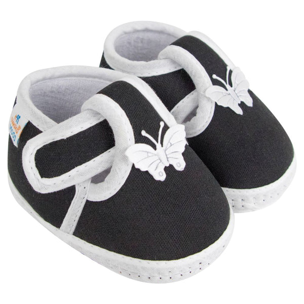 Neska Moda 6 To 12 Months Baby Boys & Girls Cotton Butterfly Velcro Booties