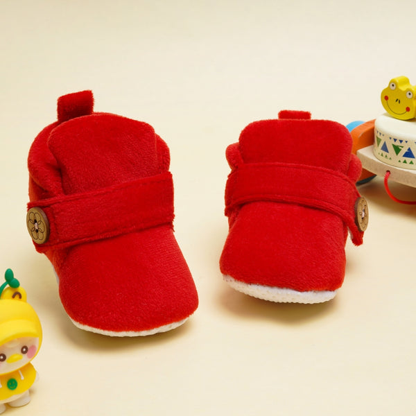 Baby Boys & Baby Girls 6 To 12 Months Velvet Velcro Booties
