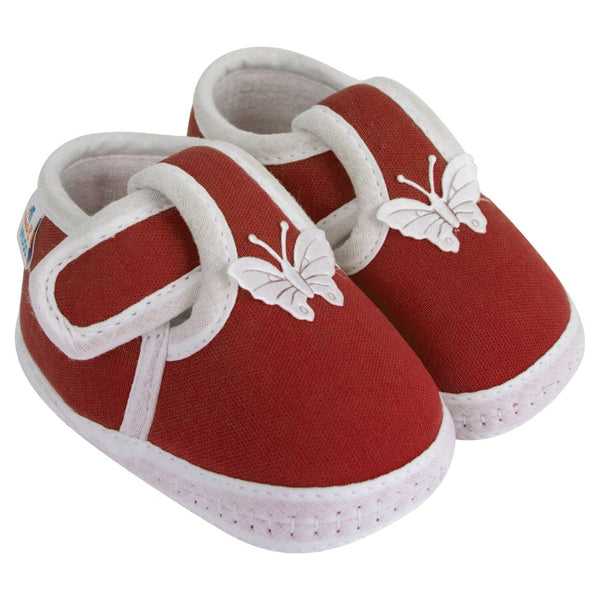 Neska Moda 6 To 12 Months Baby Boys & Girls Cotton Butterfly Velcro Booties