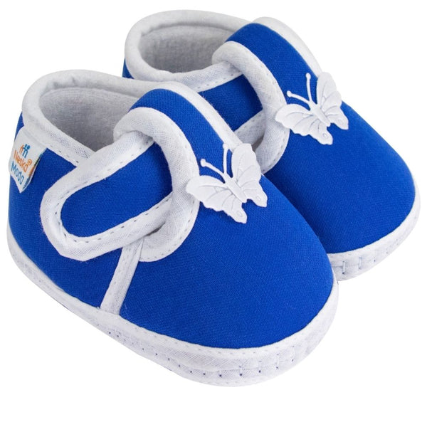 Neska Moda 6 To 12 Months Baby Boys & Girls Cotton Butterfly Velcro Booties