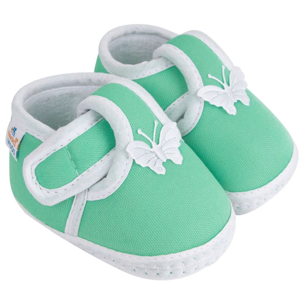 Neska Moda 6 To 12 Months Baby Boys & Girls Cotton Butterfly Velcro Booties