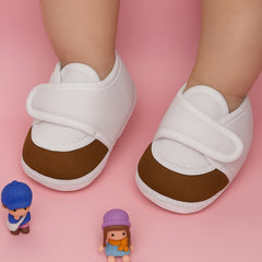 6 To 12 Months Baby Boys & Baby Girls Cute Soft Cotton Pre-Walker Sports Booties (Brown)-BT4706