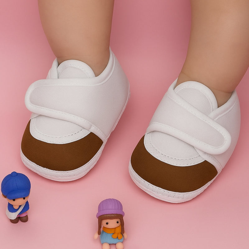 6 To 12 Months Baby Boys & Baby Girls Cute Soft Cotton Pre-Walker Sports Booties (Brown)-BT4706