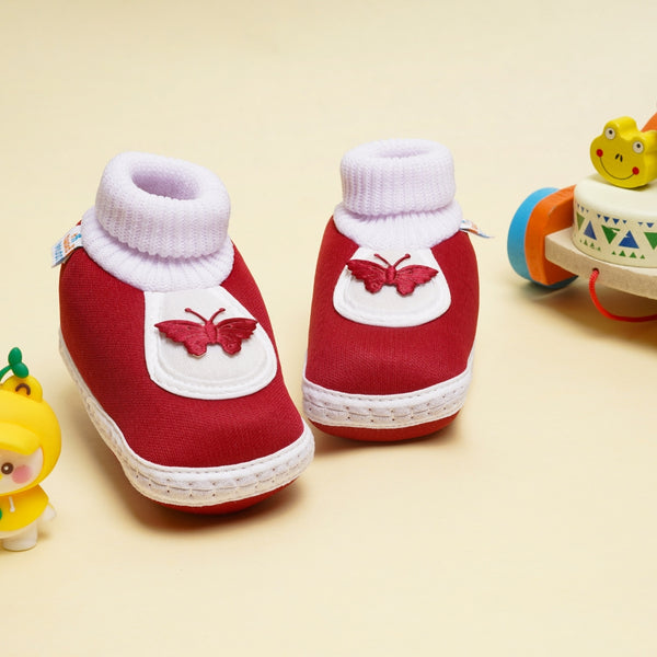 6 To 12 Months Baby Boys & Baby Girls Cute Soft Cotton Pre-Walker Butterfly Booties