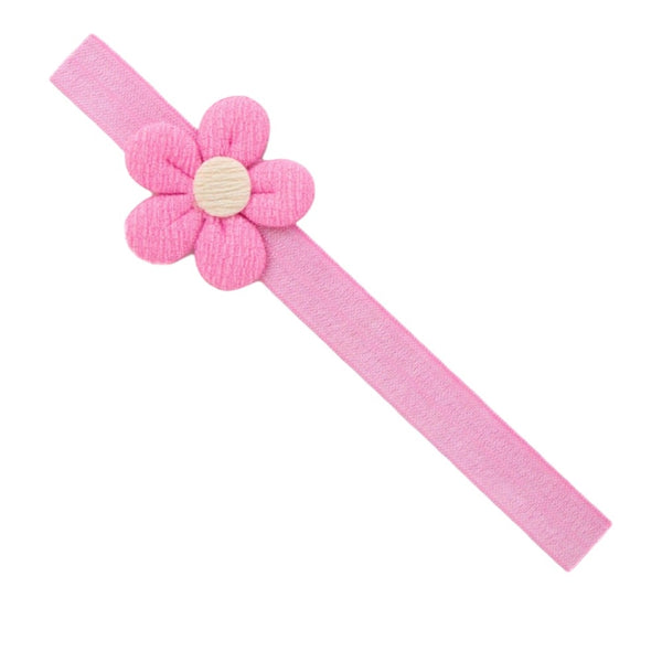 3 Months to 6 Years Baby Girls Cotton Soft Hair Band/Head Band Flower Design Hair Band (Pink)