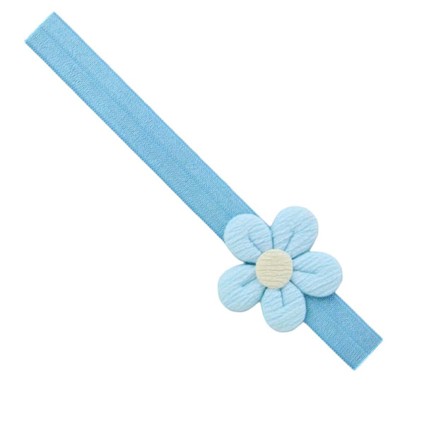 3 Months to 6 Years Baby Girls Cotton Soft Hair Band/Head Band Flower Design Hair Band (Blue)