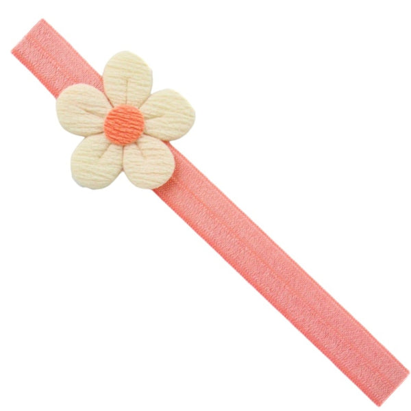 3 Months to 6 Years Baby Girls Cotton Soft Hair Band/Head Band Flower Design Hair Band (Orange)