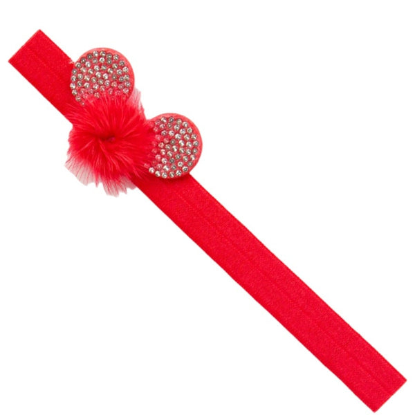 3 Months to 6 Years Baby Girls Cotton Soft Hair Band/Head Band Mini Mouse Design Hair Band (Red)