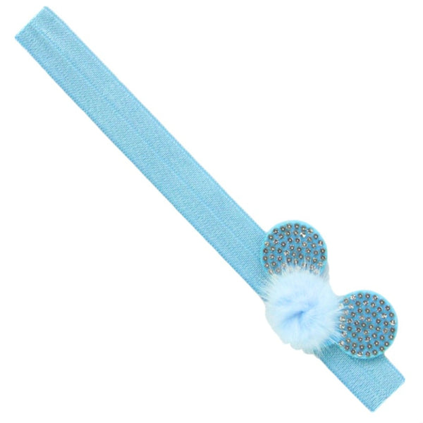 3 Months to 6 Years Baby Girls Cotton Soft Hair Band/Head Band Mini Mouse Design Hair Band (Blue)
