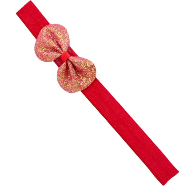 3 Months to 6 Years Baby Girls Cotton Soft Hair Band/Head Band Bow Design Hair Band (Red)