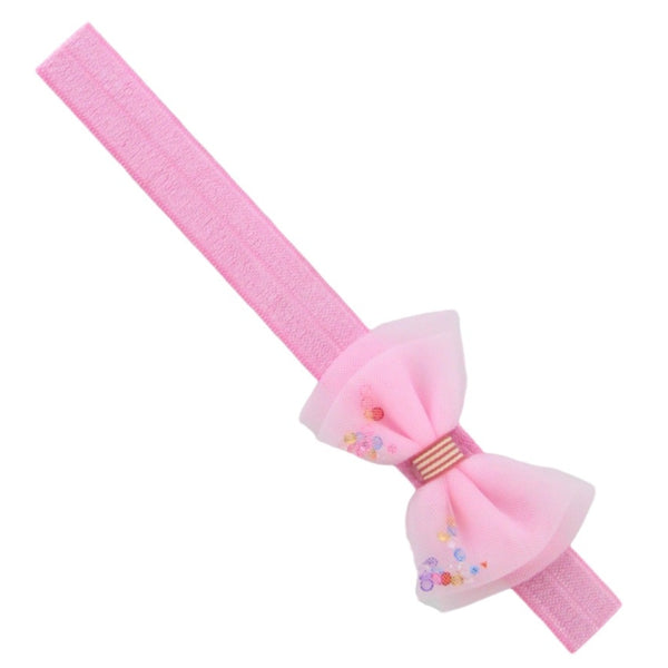 3 Months to 6 Years Baby Girls Cotton Soft Hair Band/Head Band Bow Design Hair Band (Pink)