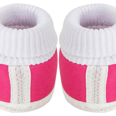6 To 12 Months Baby Girls & Baby Boys Soft Cotton Cute Butterfly Booties (White, Pink)-SK139
