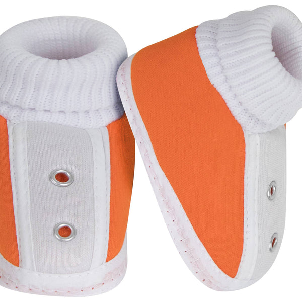 6 To 12 Months Baby Boys & Baby Girls Cute Soft Cotton Pre-Walker Booties (Orange)-SK184