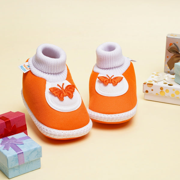 6 To 12 Months Baby Boys & Baby Girls Cute Soft Cotton Pre-Walker Butterfly Booties
