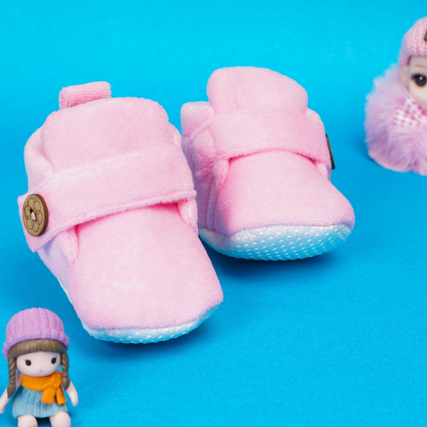 Baby Boys & Baby Girls 6 To 12 Months Velvet Velcro Booties