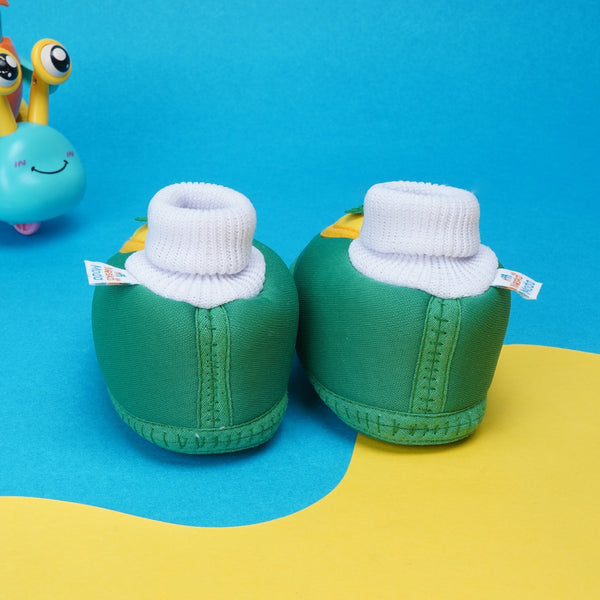 6 To 12 Months Baby Girls & Baby Boys Soft Cotton Cute Butterfly Booties (Green)-BT4444