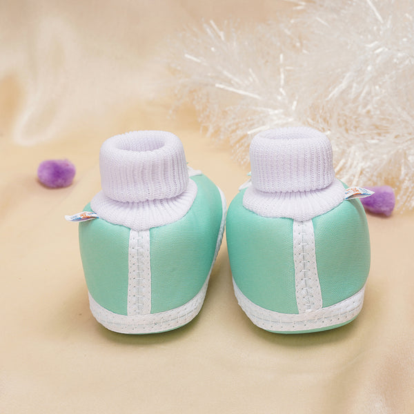 6 To 12 Months Baby Boys & Girls Cotton Pre-Walker Butterfly Booties (Green)-BT83