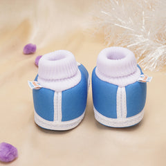 6 To 12 Months Baby Boys & Girls Cute Soft Cotton Pre-Walker Butterfly Booties (Blue)-BT2295