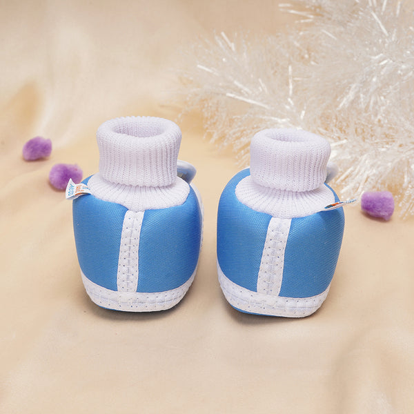 6 To 12 Months Baby Boys & Girls Cotton Pre-Walker Rabbit Face Booties (Light Blue)-BT2300