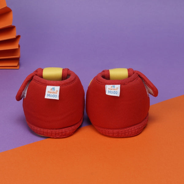 6 To 12 Months Baby Girls & Baby Boys Soft Cotton Cute Butterfly Booties (Yellow,Red)-BT4442