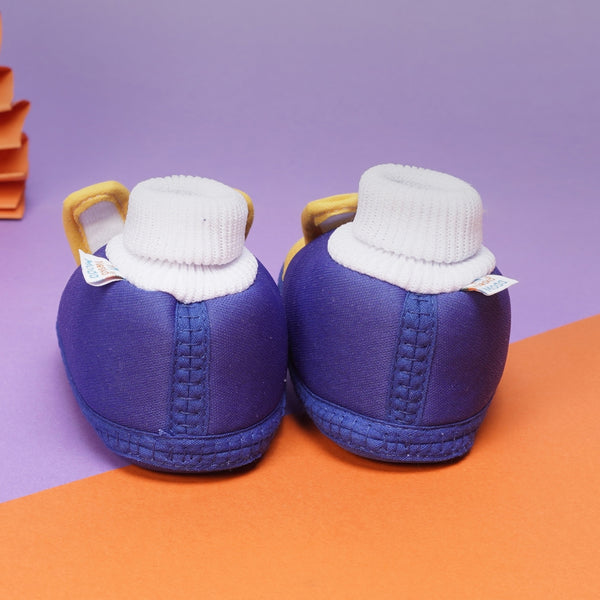 6 To 12 Months Baby Boys & Baby Girls Cute Soft Cotton Pre-Walker Rabbit Face Booties (Blue,Yellow)-BT4426