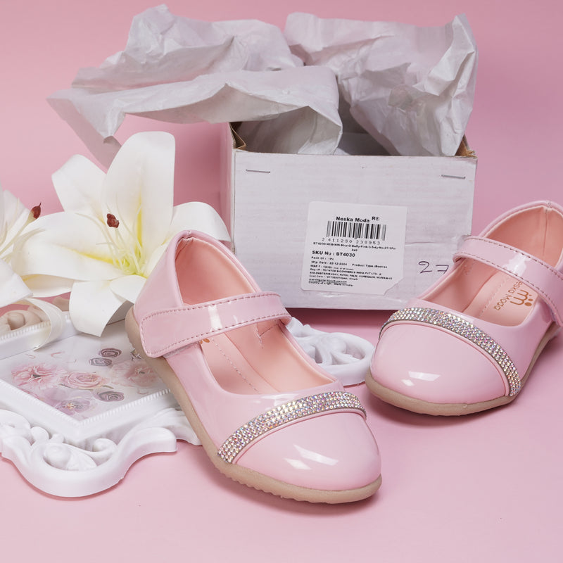 Neska Moda Synthetic Leather Ballerinas for Girls (Pink)