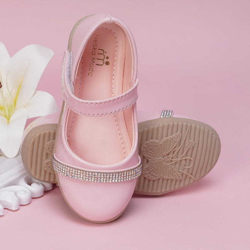 Neska Moda Synthetic Leather Ballerinas for Girls (Pink)