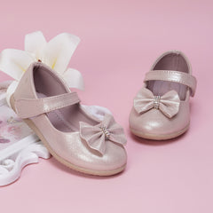 Neska Moda Synthetic Leather Ballerinas for Baby Girls (Pink)