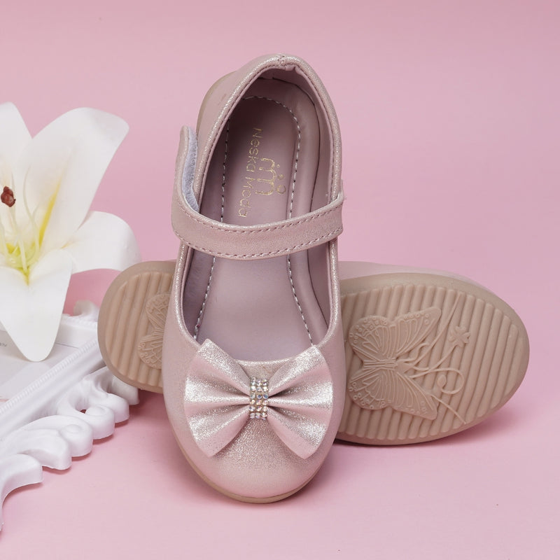 Neska Moda Synthetic Leather Ballerinas for Baby Girls (Pink)