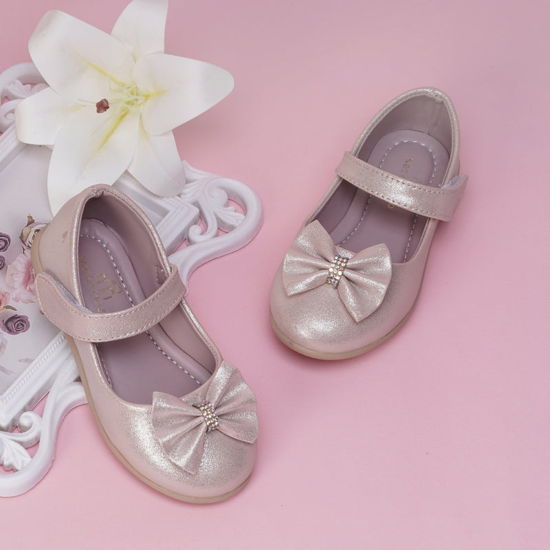 Neska Moda Synthetic Leather Ballerinas for Baby Girls (Pink)