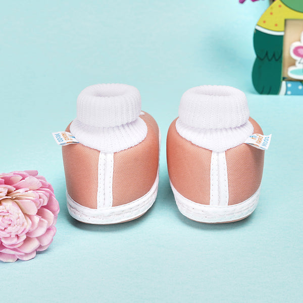 6 To 12 Months Baby Boys & Girls Soft Cotton Pre-Walker Butterfly Booties (Light Pink)-BT2293