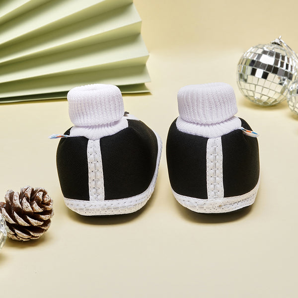 6 To 12 Months Baby Girls & Baby Boys Soft Cotton Cute Butterfly Booties (Black)-SK126