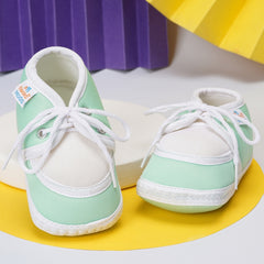 6 To 12 Months Baby Boys & Baby Girls Cute Soft Cotton Pre-Walker Lace Booties (Green)-BT89