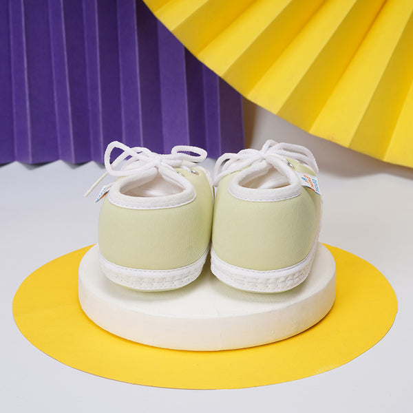 6 To 12 Months Baby Boys & Girls Cotton Pre-Walker Lace Plain Booties (Light Green)-BT2302