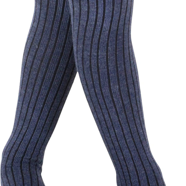 Unisex Cotton Plain Calf Length Blue Kids Long Socks-SK1493