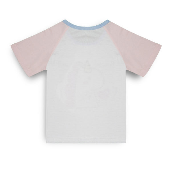 Boys & Girls Cotton Kids Half T-shirt Pant Clothing set/Night Dress (White,Pink)-BD164