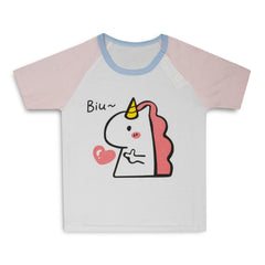 Boys & Girls Cotton Kids Half T-shirt Pant Clothing set/Night Dress (White,Pink)-BD164