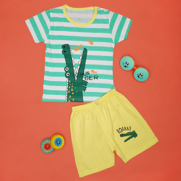 Boys & Girls Cotton Kids Half T-shirt Pant Clothing set/Night Dress (Mint,Yellow)-BD173
