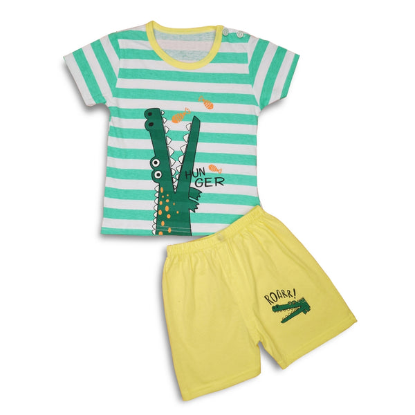 Boys & Girls Cotton Kids Half T-shirt Pant Clothing set/Night Dress (Mint,Yellow)-BD173