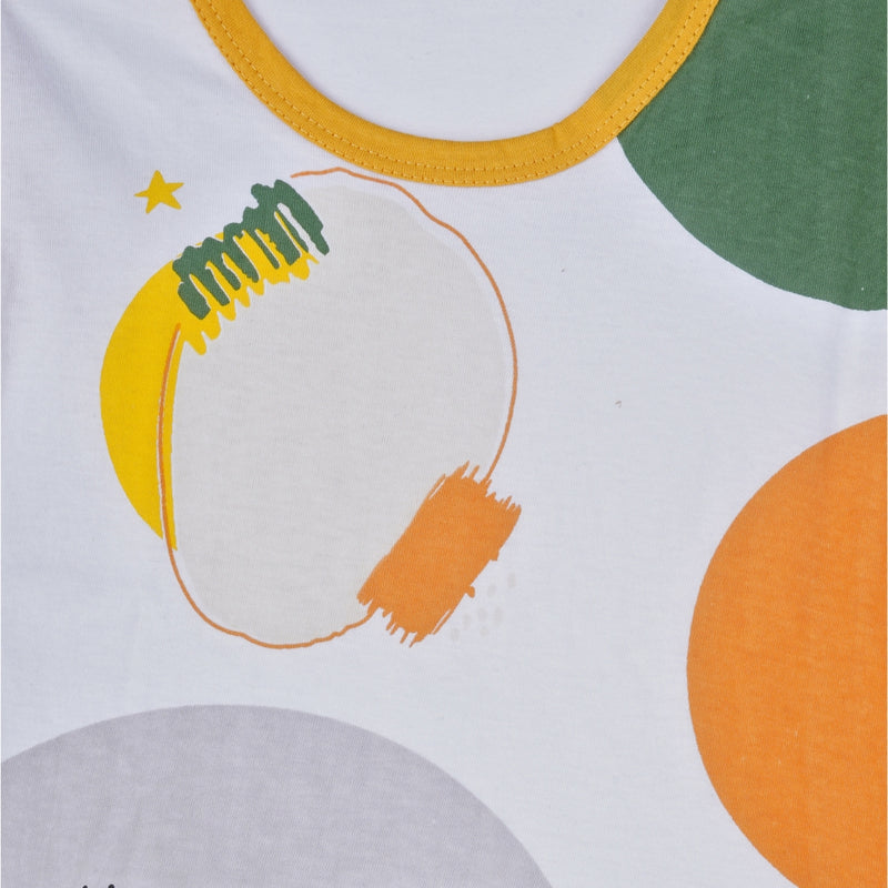 Boys & Girls Cotton Kids Half T-shirt Pant Clothing set/Night Dress (White,Green)-BD182