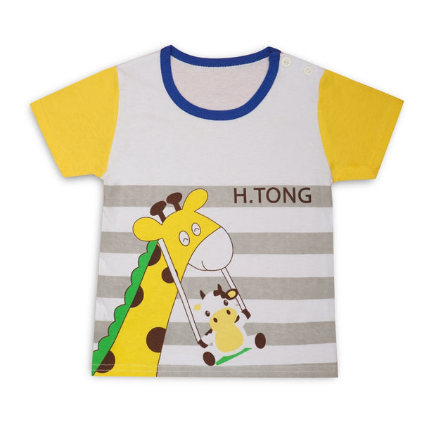 Boys & Girls Cotton Kids Half T-shirt Pant Clothing set/Night Dress (White,Navy)-BD185