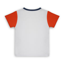 Boys & Girls Cotton Kids Half T-shirt Pant Clothing set/Night Dress (White,Orange)-BD188