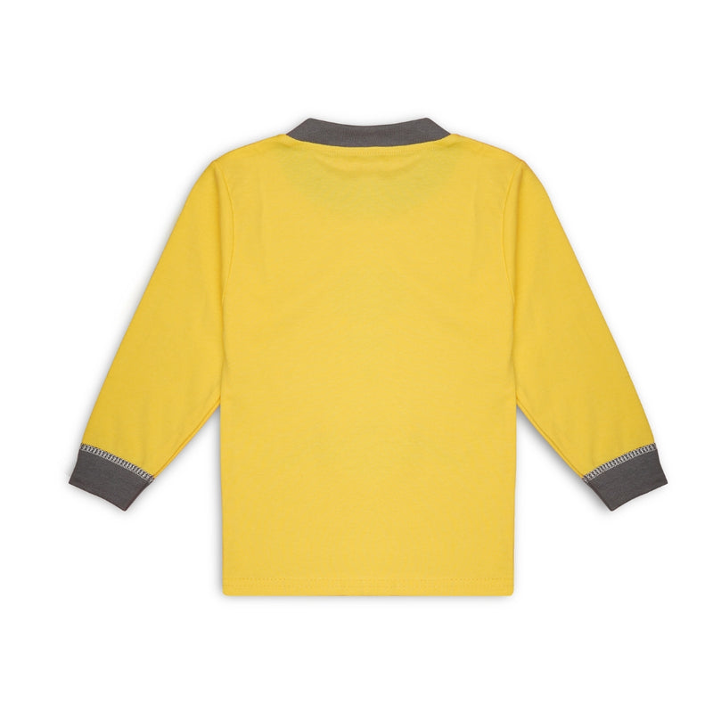 Boys & Girls Cotton Kids Full T-shirt Pant Clothing set/Night Dress (Yellow,Grey)-BD191