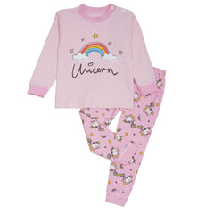 Boys & Girls Cotton Kids Full T-shirt Pant Clothing set/Night Dress (Baby Pink)-BD194