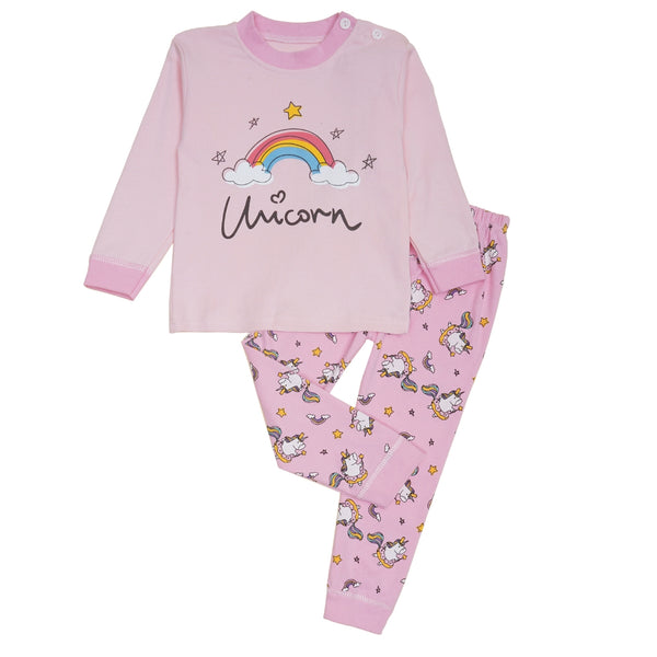 Boys & Girls Cotton Kids Full T-shirt Pant Clothing set/Night Dress (Baby Pink)-BD194