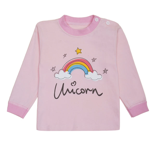 Boys & Girls Cotton Kids Full T-shirt Pant Clothing set/Night Dress (Baby Pink)-BD194