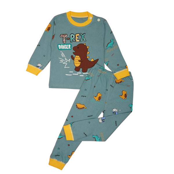 Boys & Girls Cotton Kids Full T-shirt Pant Clothing set/Night Dress (Sky Blue)-BD197